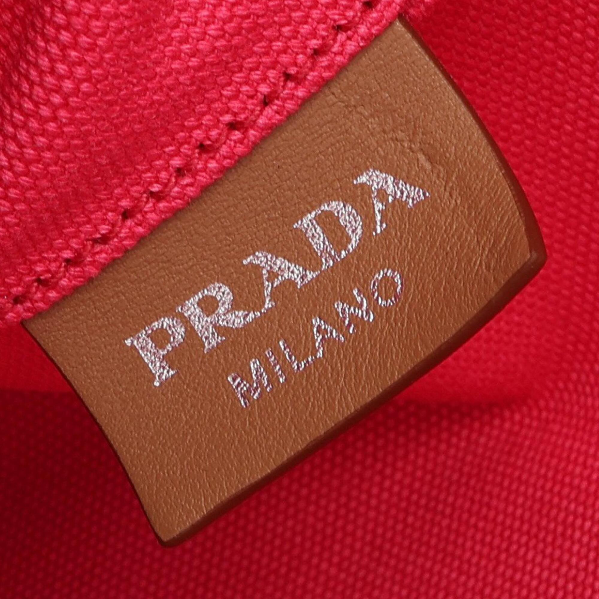 Prada Pink Canvas Handbag Tote Bag (Pre-Owned)