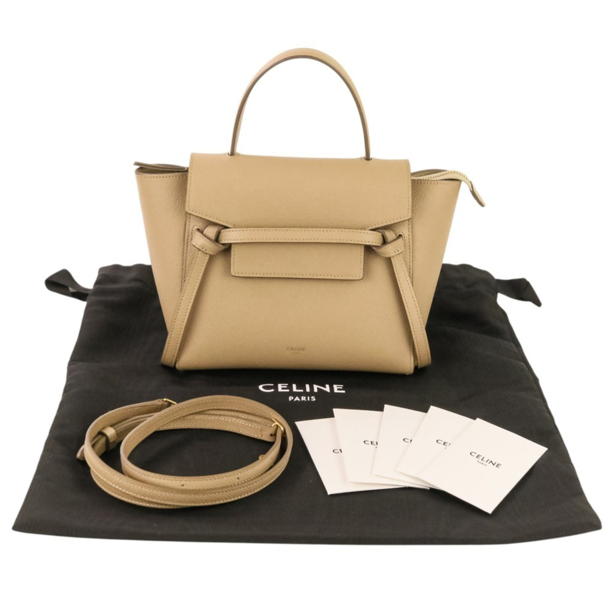 Celine Beige Leather Shoulder Bag (Pre-Owned)