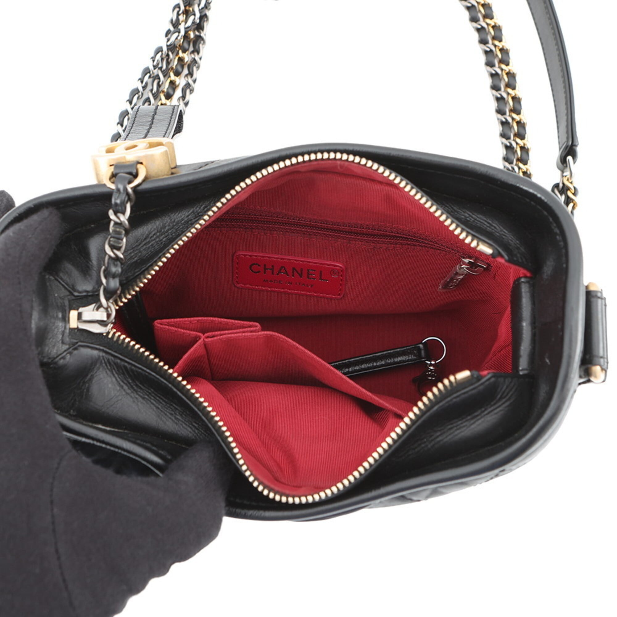 Chanel Gabriel Black Handbag Shoulder Bag (Pre-Owned)