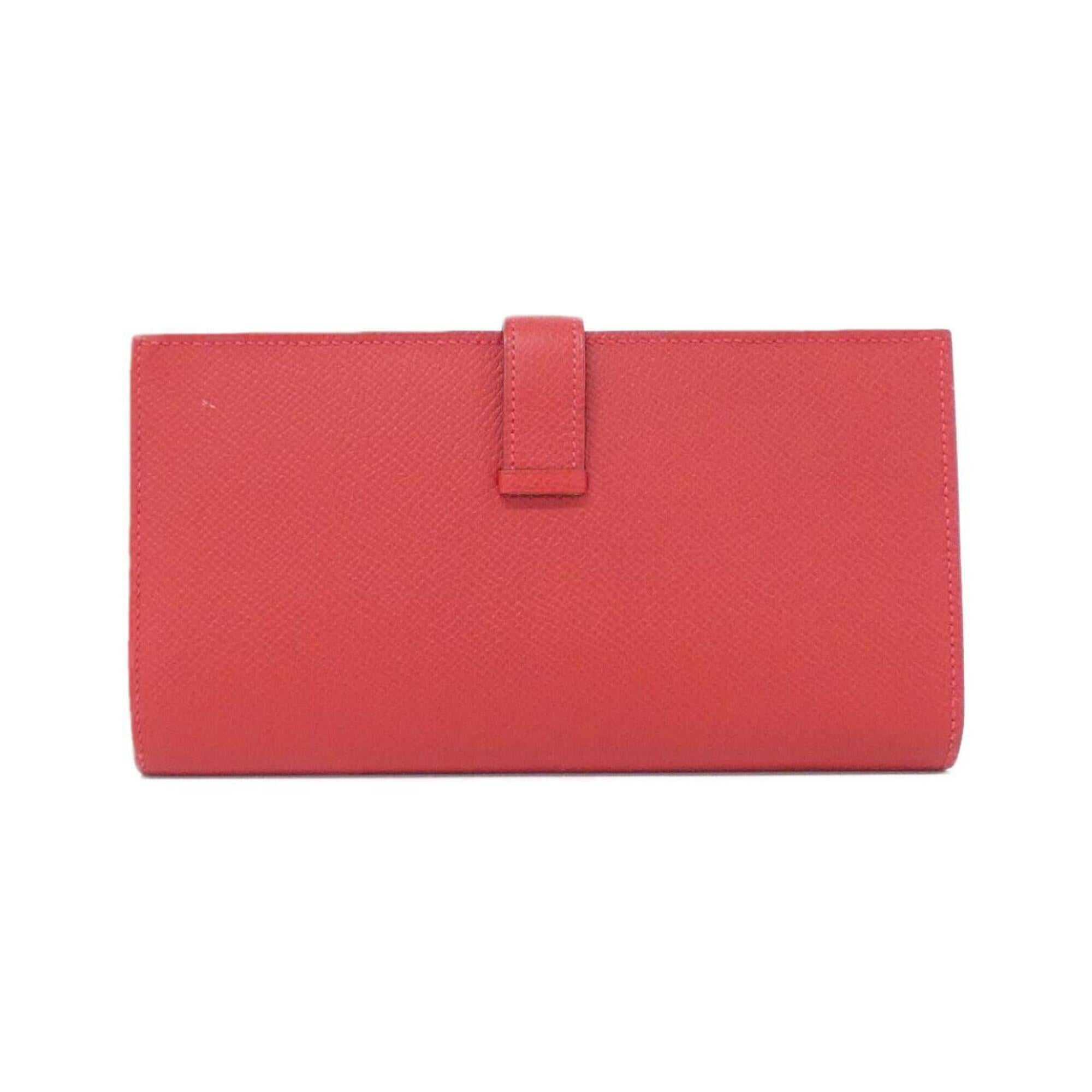 Hermes Rouge Casaque Epsom Leather Long Wallet (Bi-Fold) (Pre-Owned)