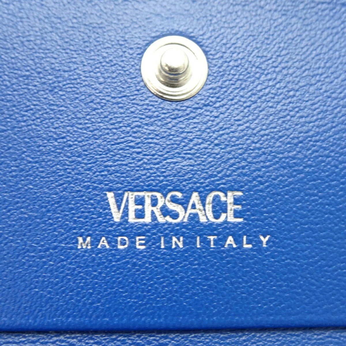 Versace Blue Leather Wallet (Bi-Fold) (Pre-Owned)