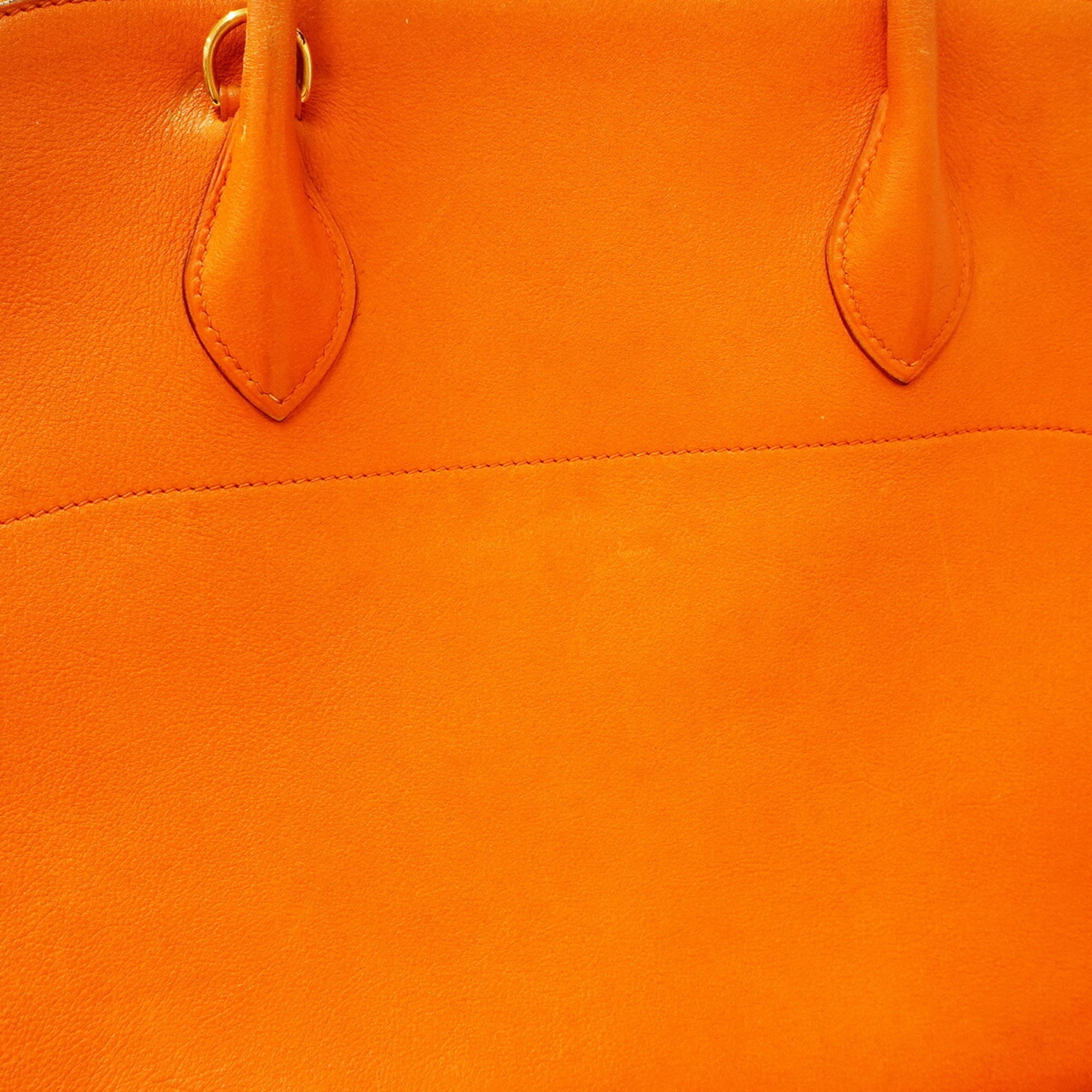 Hermes Orange Gulliver Leather Handbag (Pre-Owned)