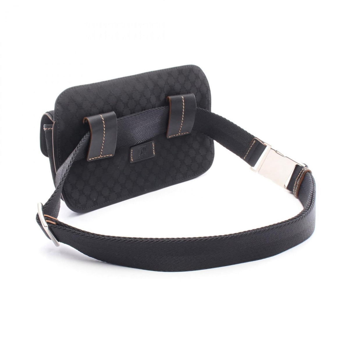 Celine Black Brown Canvas Leather Fanny Pack Handbag (Pre-Owned)