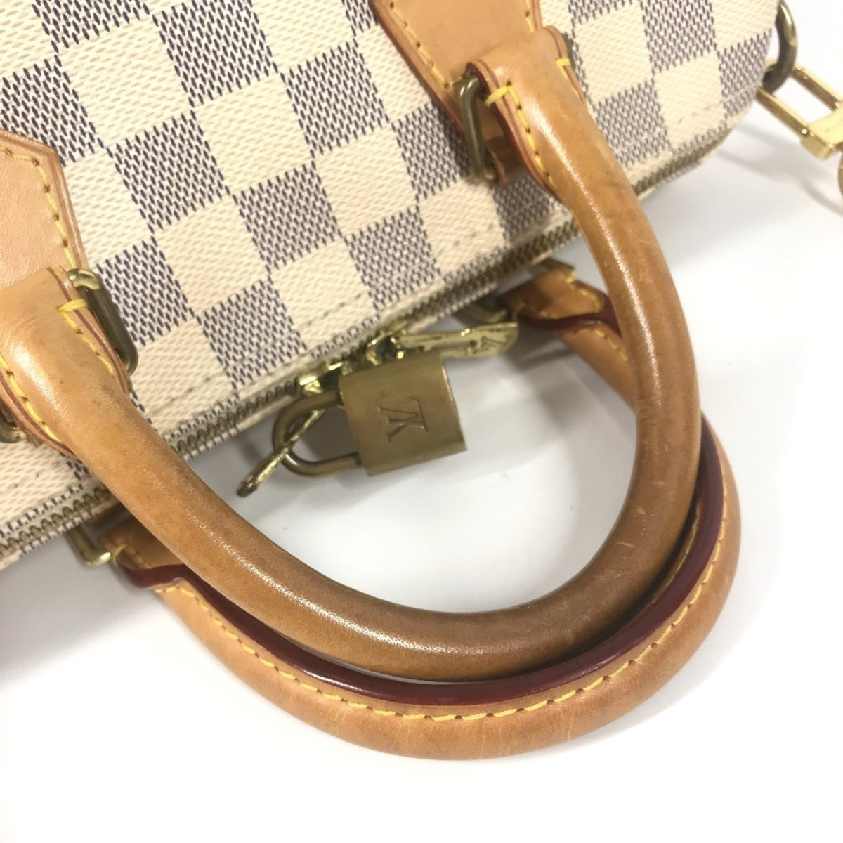 Louis Vuitton Damier Azur White Damier Azur Boston Bag Handbag Shoulder Bag (Pre-Owned)