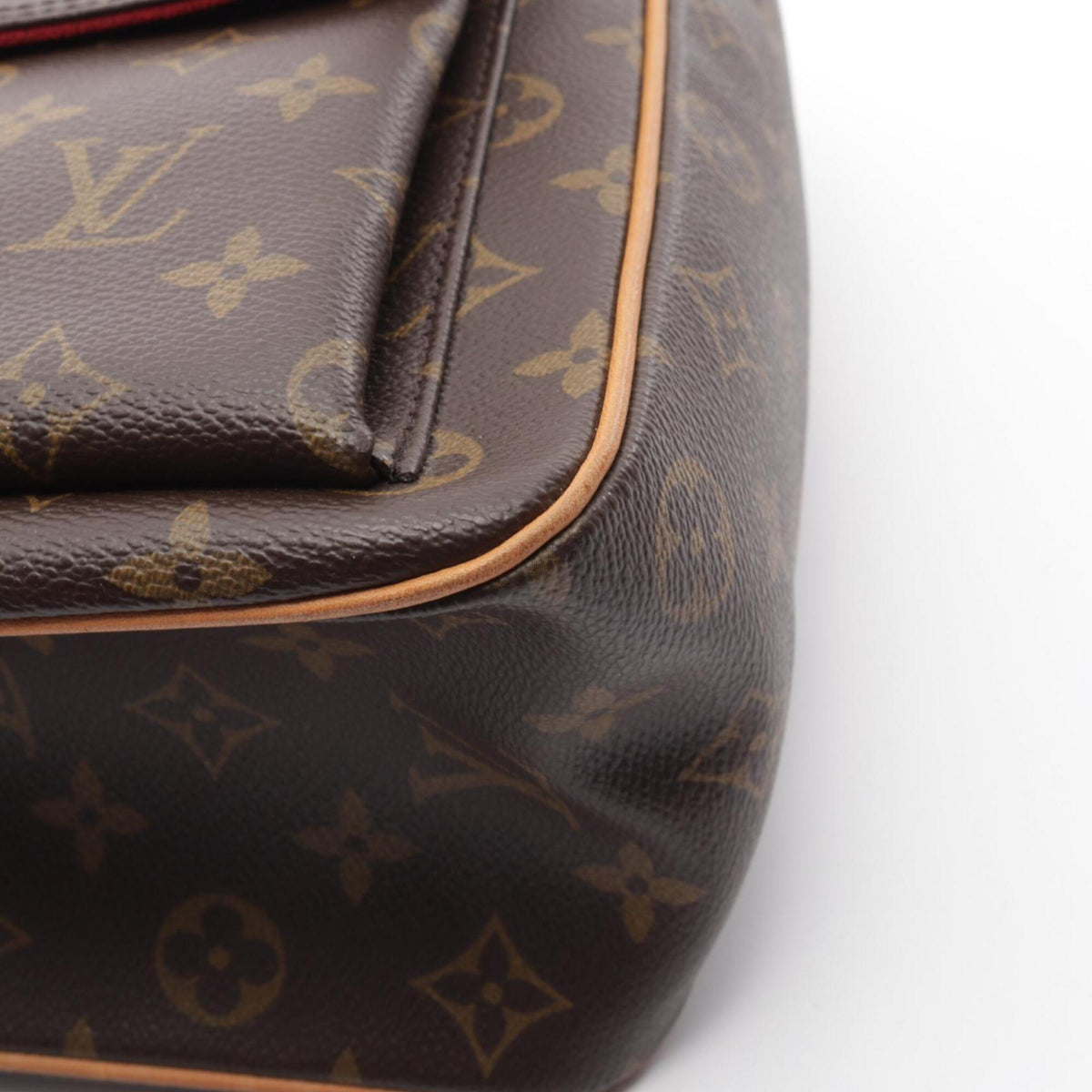 Louis Vuitton Brown Pvc Coated Canvas Leather Handbag (Pre-Owned)