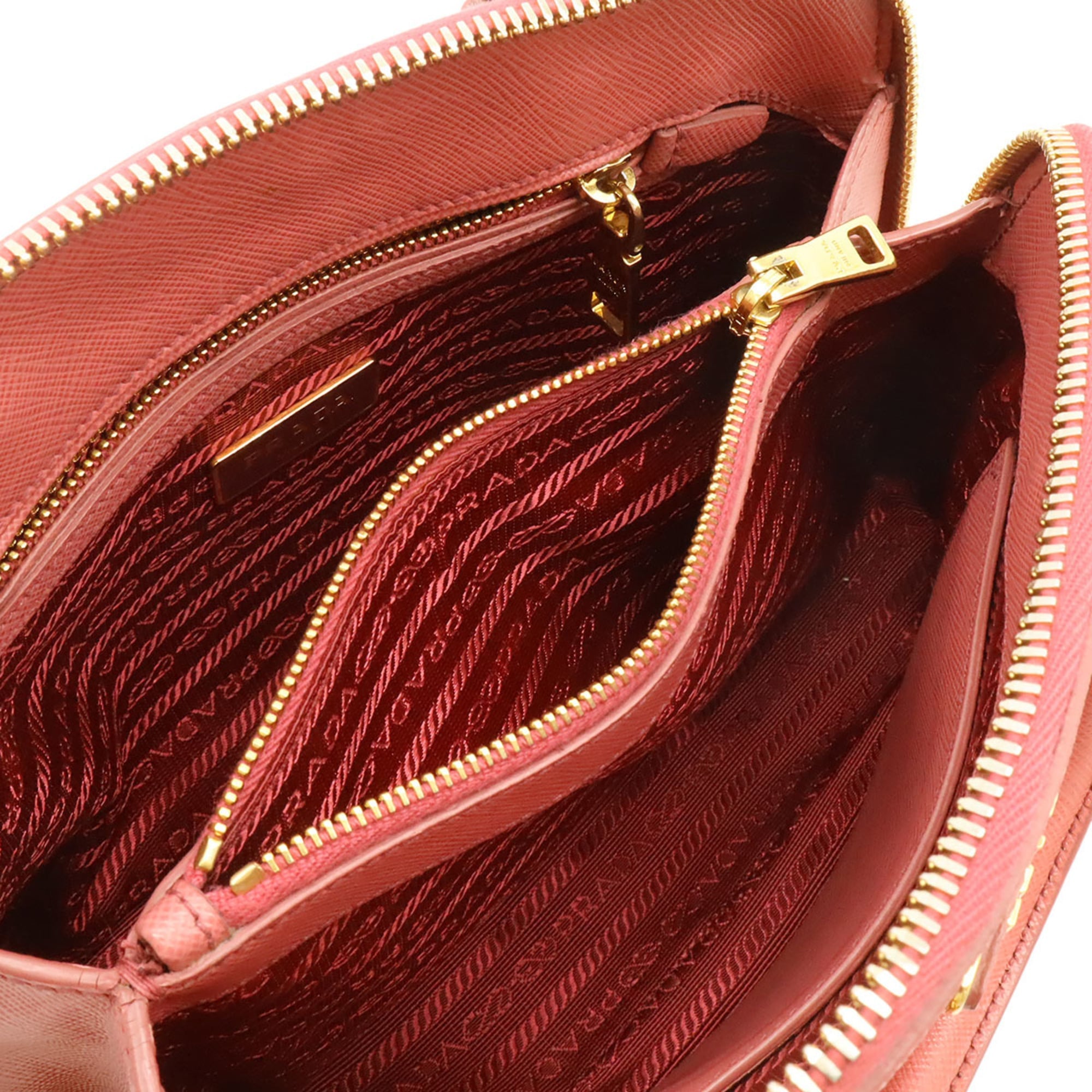 Prada Pink Leather Handbag Shoulder Bag (Pre-Owned)