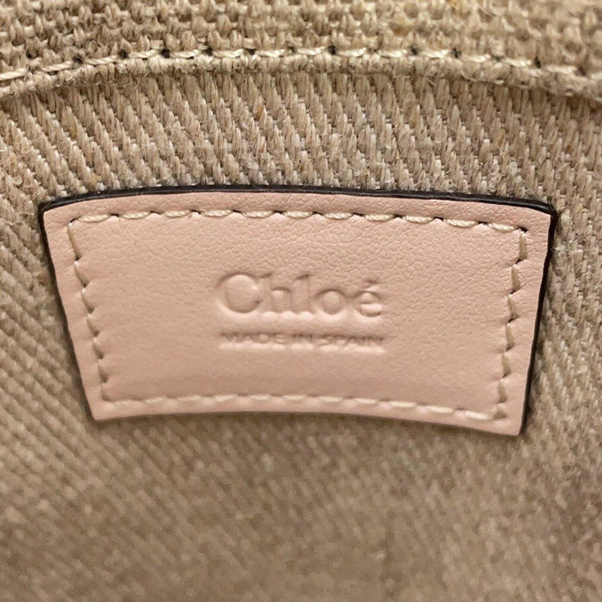 Chloé Beige Pink Canvas Leather Handbag (Pre-Owned)