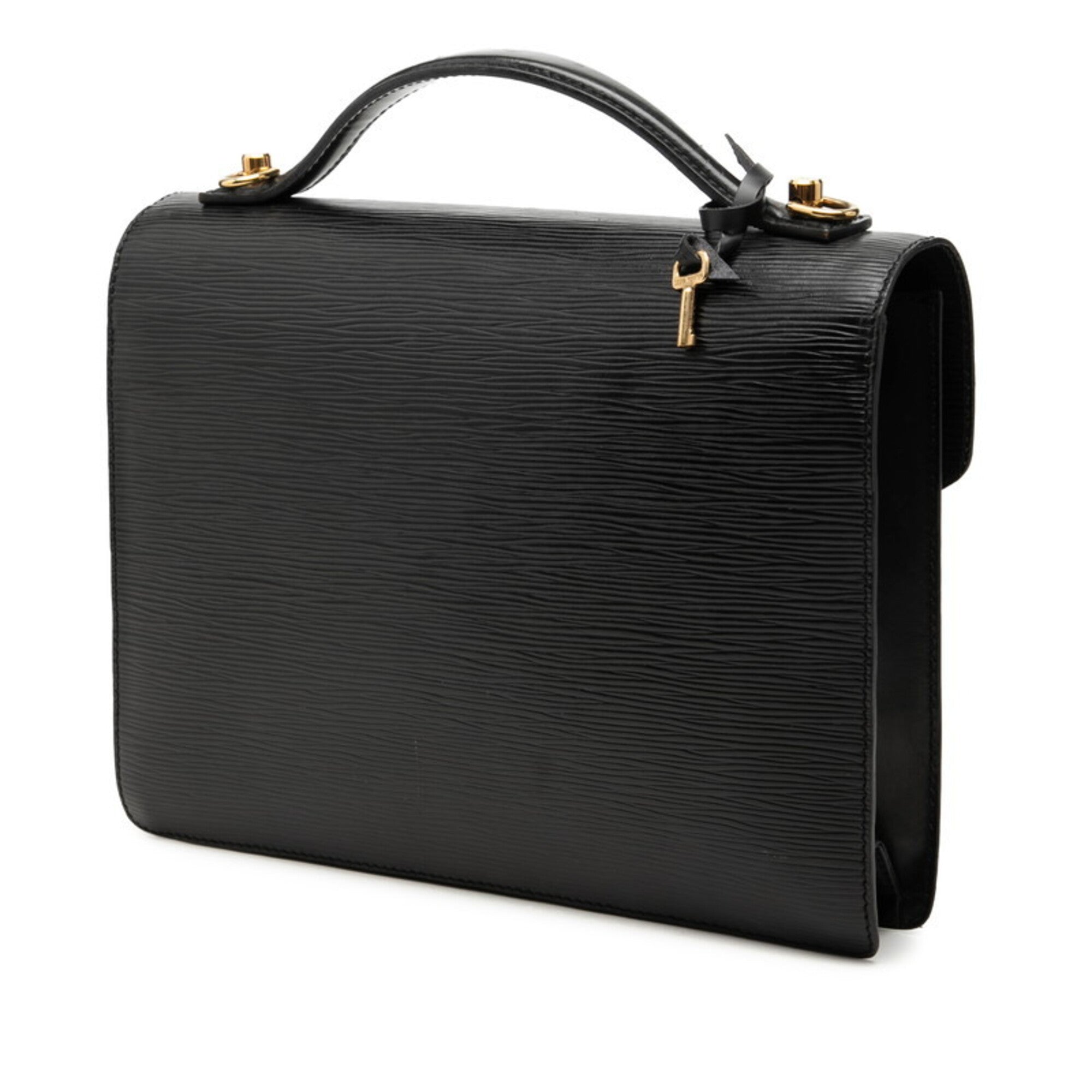 Louis Vuitton Black Noir Leather Handbag Shoulder Bag (Pre-Owned)