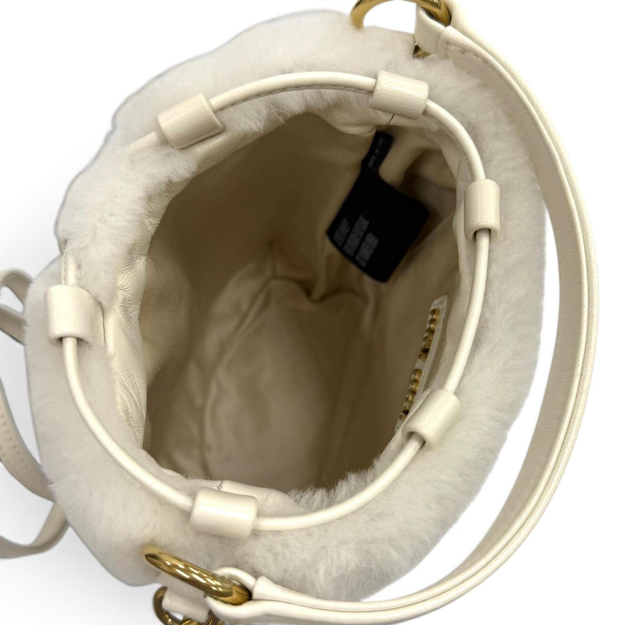 Miu Miu White Fur Shoulder Bag (Pre-Owned)