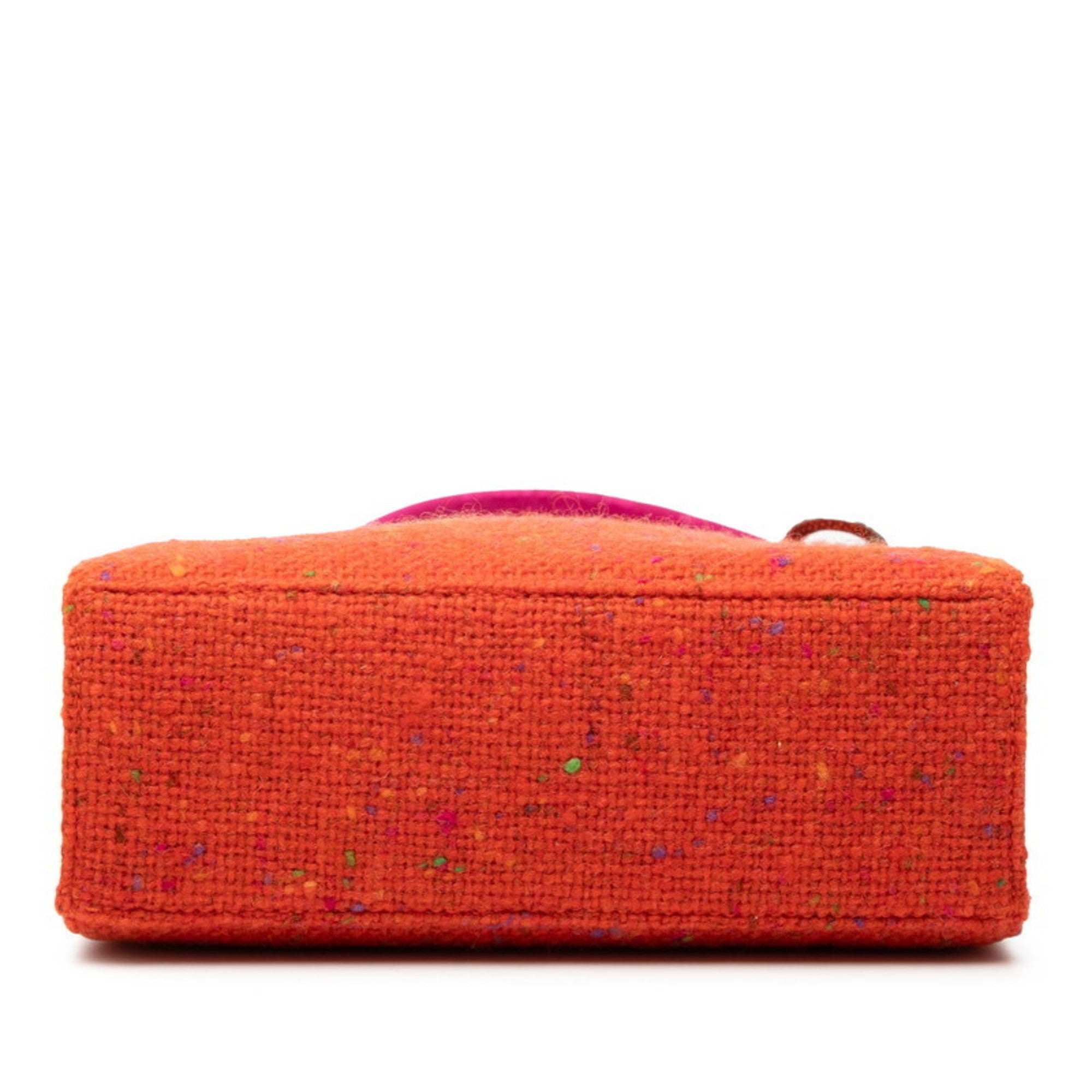 Christian Dior Orange Pink Tweed Handbag (Pre-Owned)