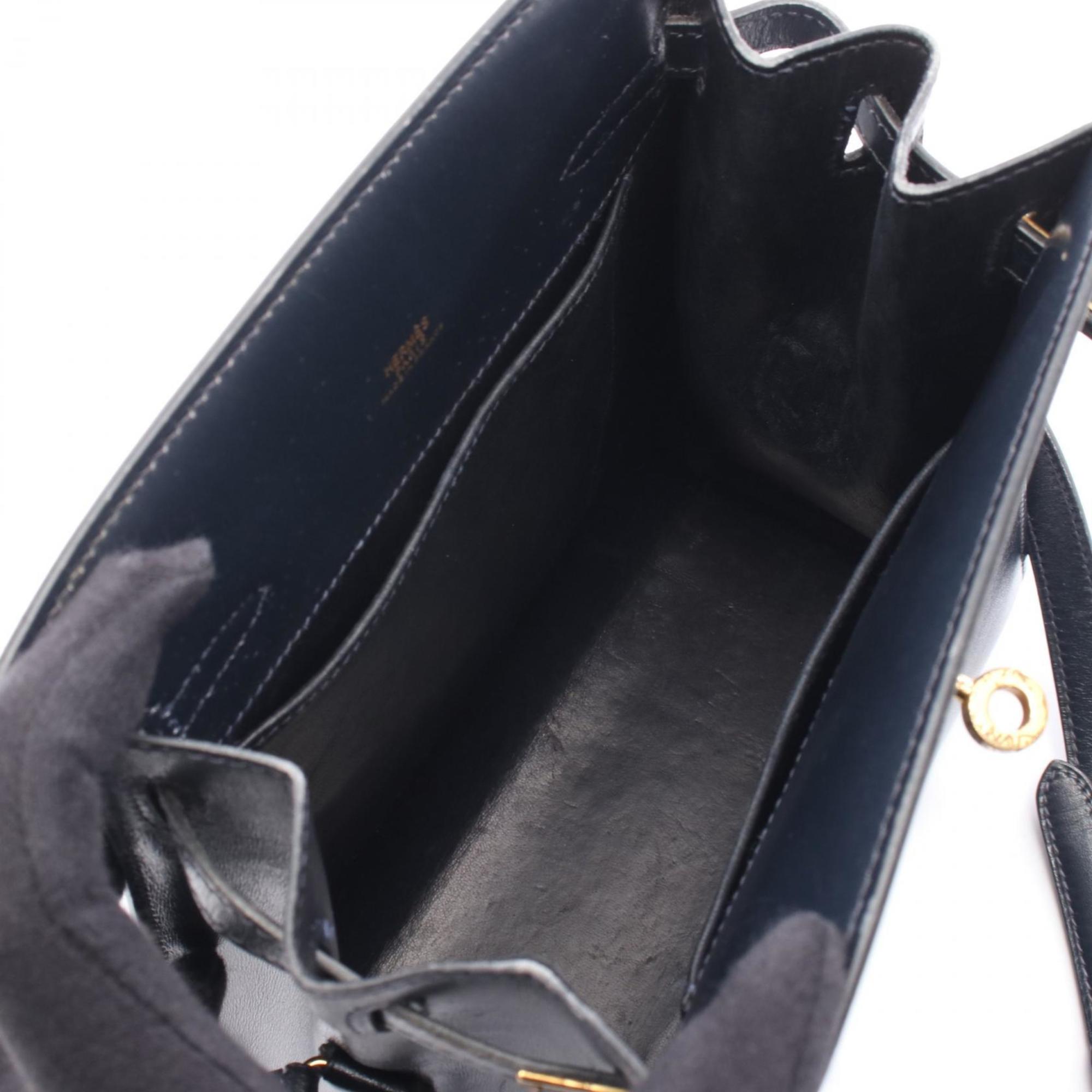 Hermes Navy Leather Shoulder Bag (Pre-Owned)