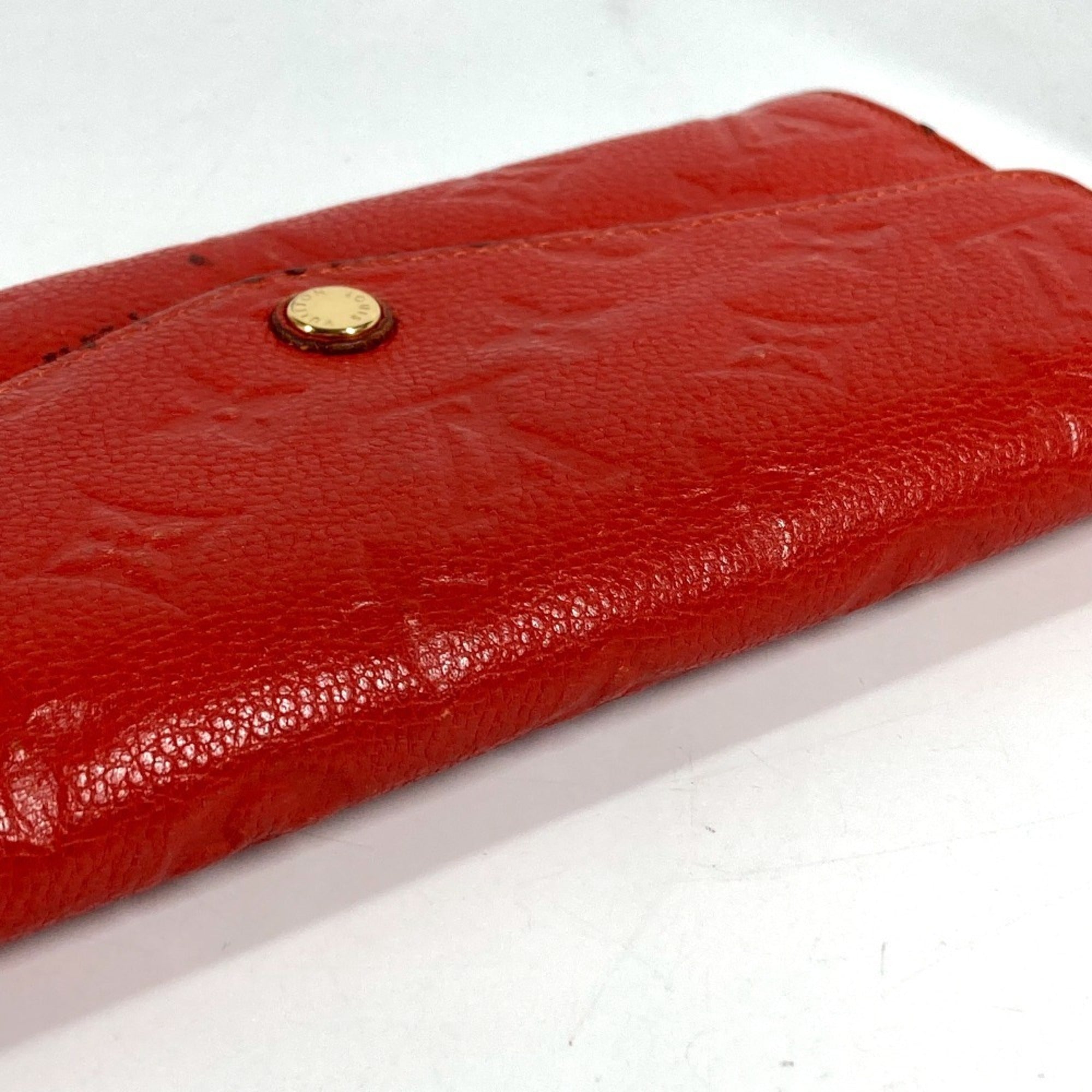 Louis Vuitton Auriane Red Color Monogram Empreinte Long Wallet (Bi-Fold) (Pre-Owned)