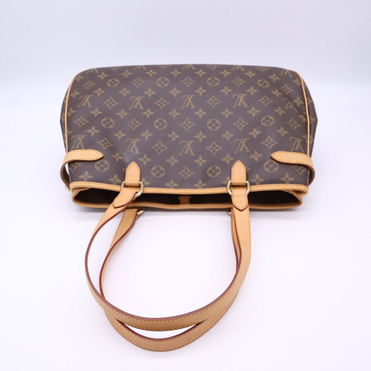 Louis Vuitton Monogram Beige Brown Coated Canvas Leather Handbag (Pre-Owned)