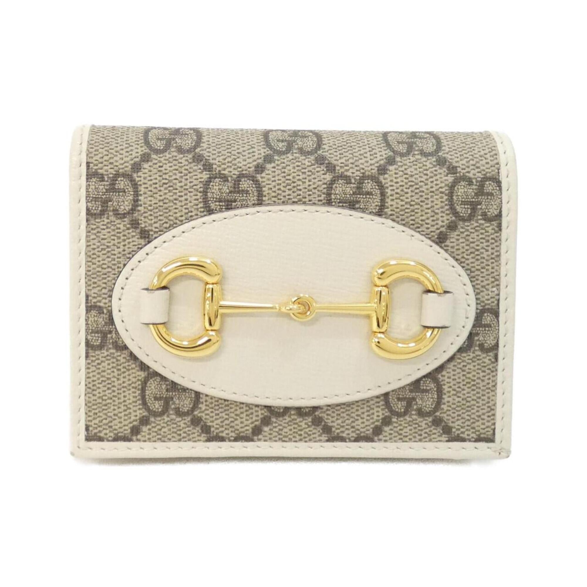 Gucci Beige White Gg Supreme Leather Wallet (Bi-Fold) (Pre-Owned)