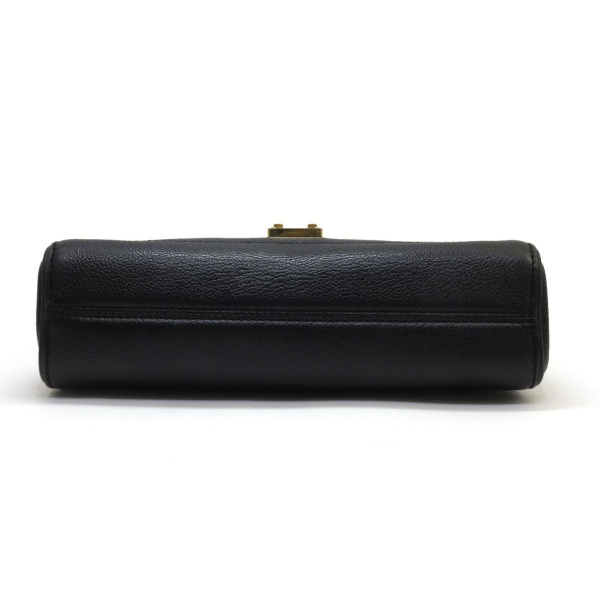 Louis Vuitton Noir Leather Shoulder Bag (Pre-Owned)