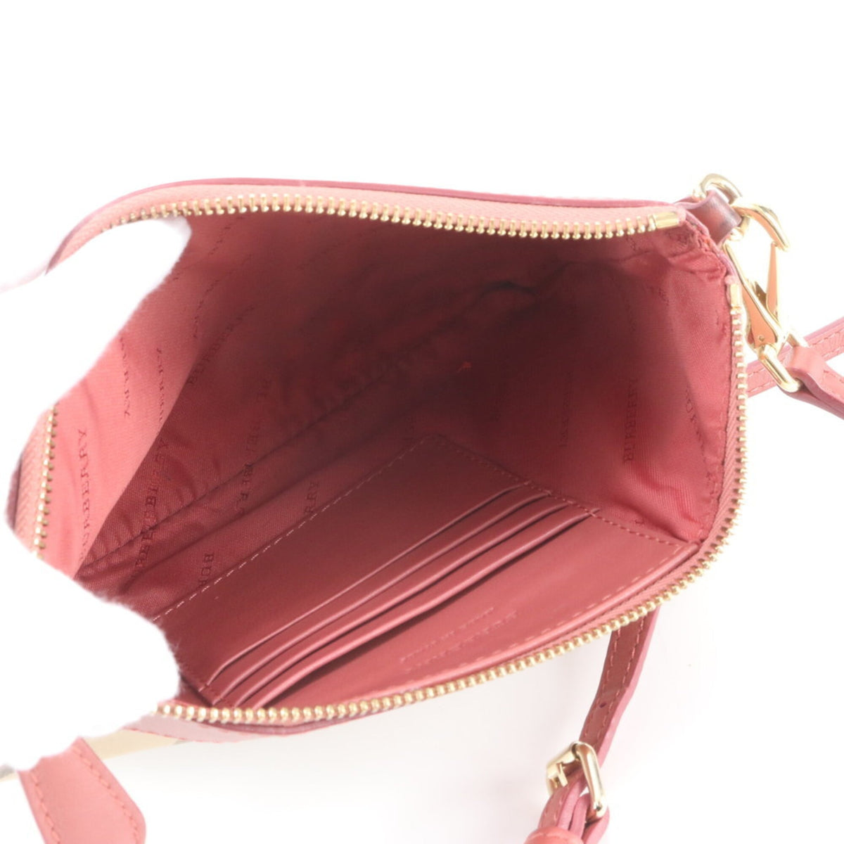 Burberry Beige Pink Leather Nylon Shoulder Bag (Pre-Owned)