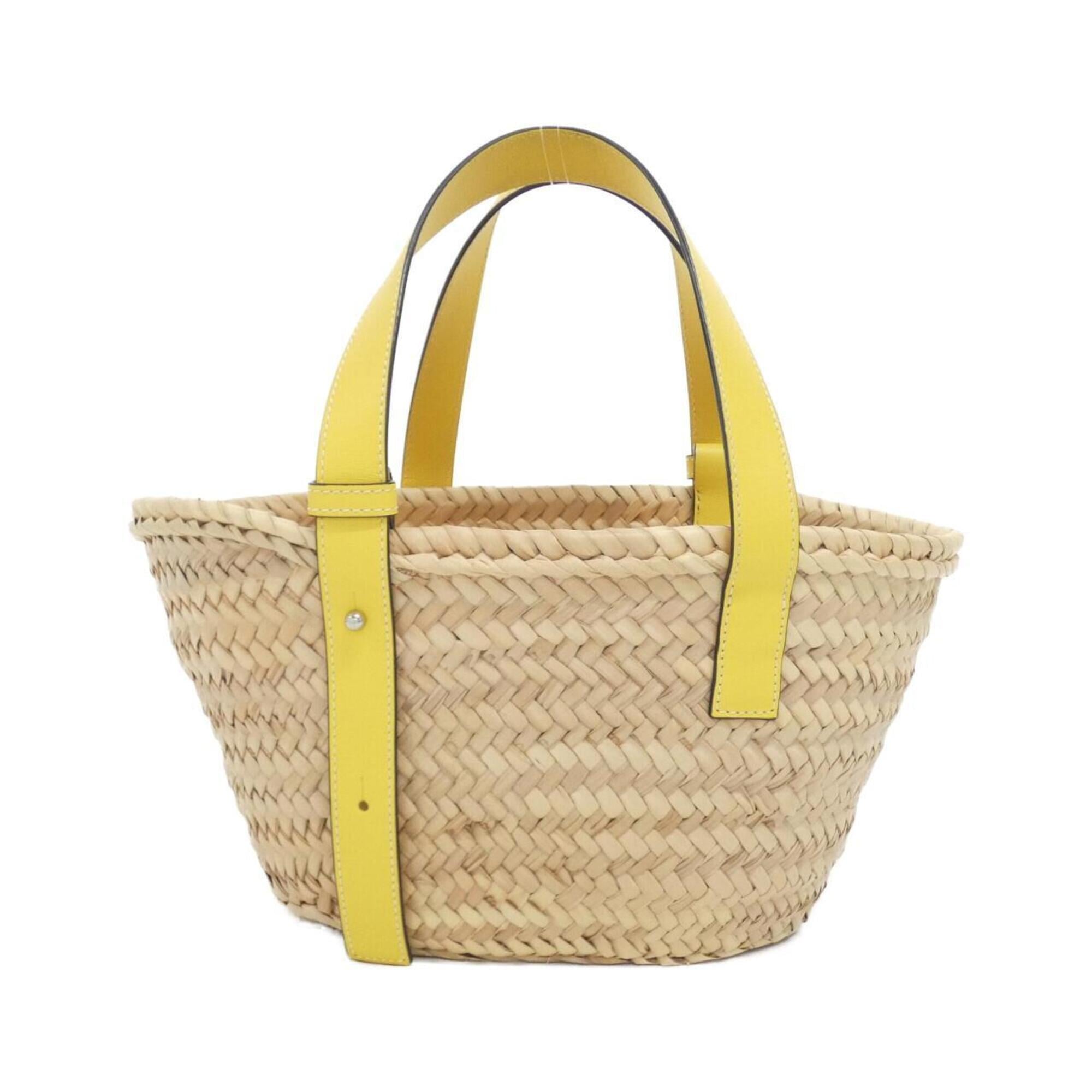Loewe Beige Yellow Raffia Leather Handbag (Pre-Owned)