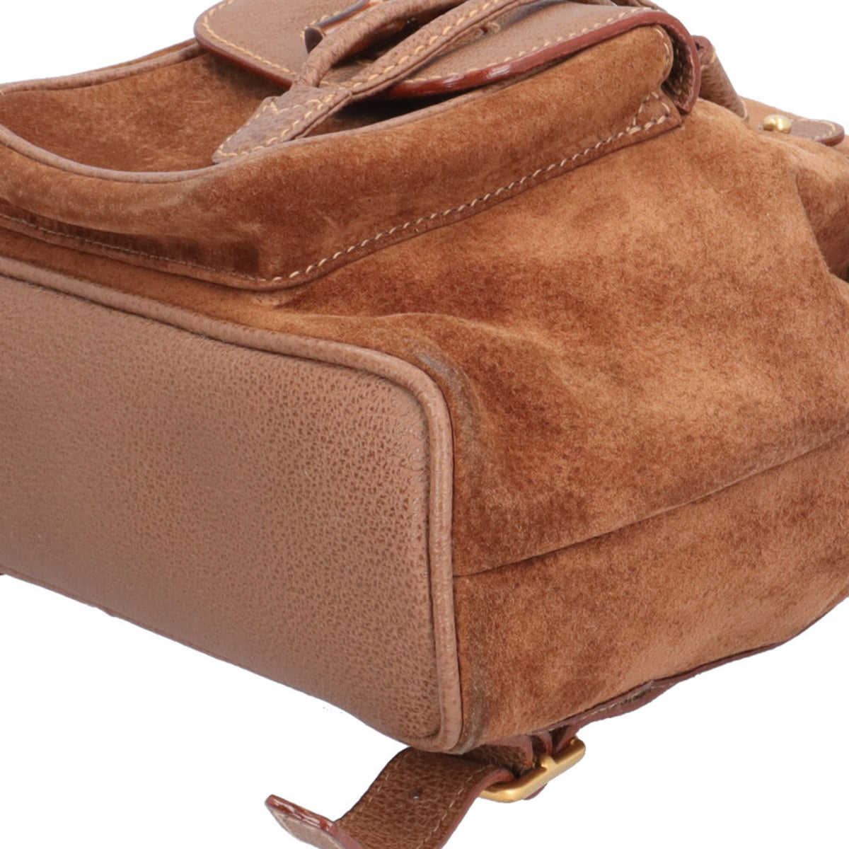 Gucci Brown Suede Leather Backpack (Pre-Owned)