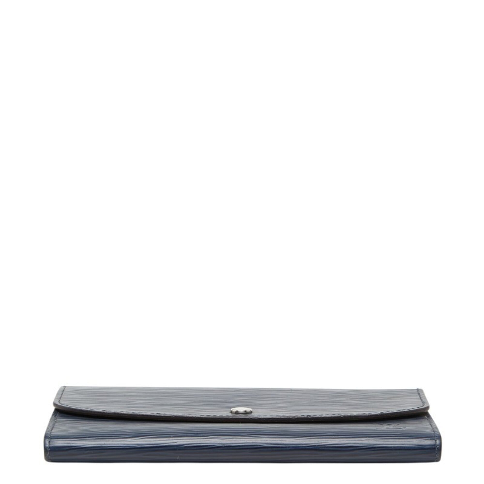 Louis Vuitton Blue Indigo Leather Long Wallet (Bi-Fold) (Pre-Owned)