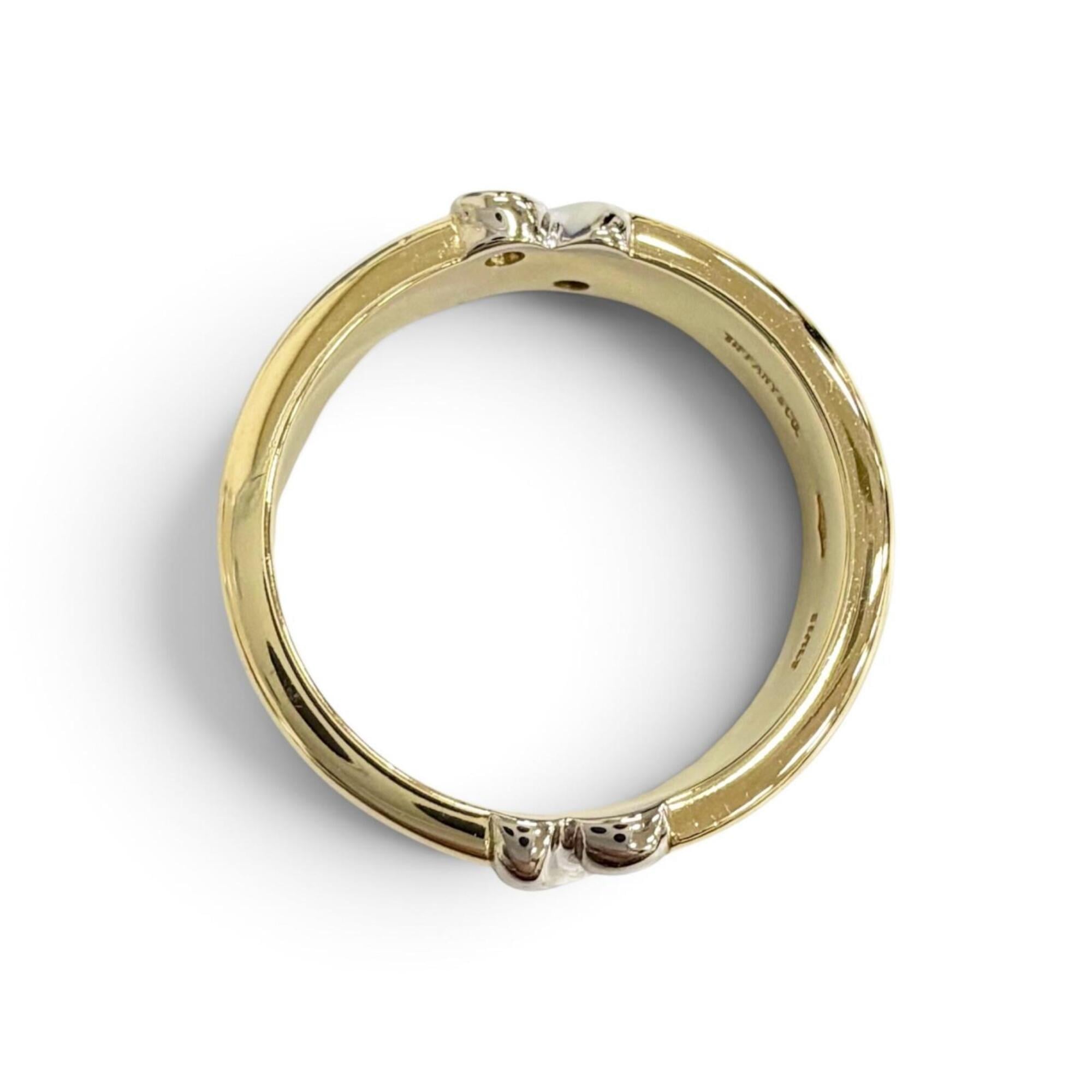 Tiffany White Gold Yellow Gold Yellow Gold (18K) White Gold (18K) Band Ring (Pre-Owned)