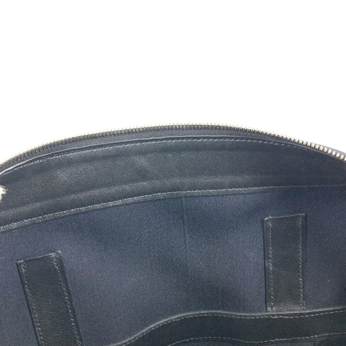 Hermes Black Canvas Leather Briefcase Handbag Tote Bag (Pre-Owned)