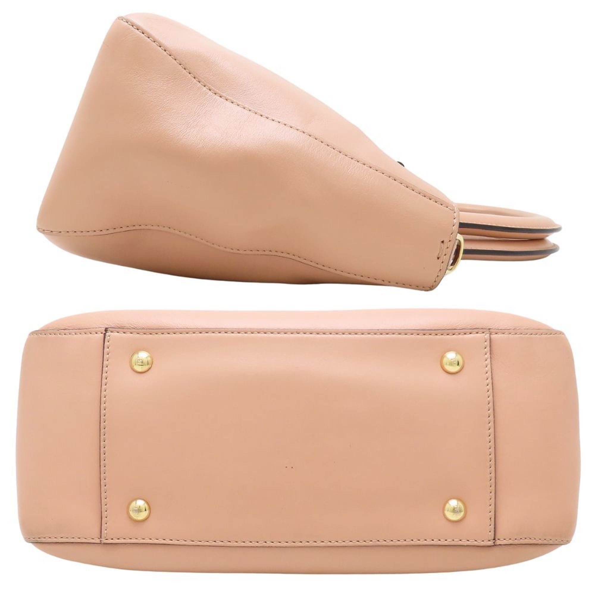 Fendi Pink Beige Leather Tote Bag (Pre-Owned)