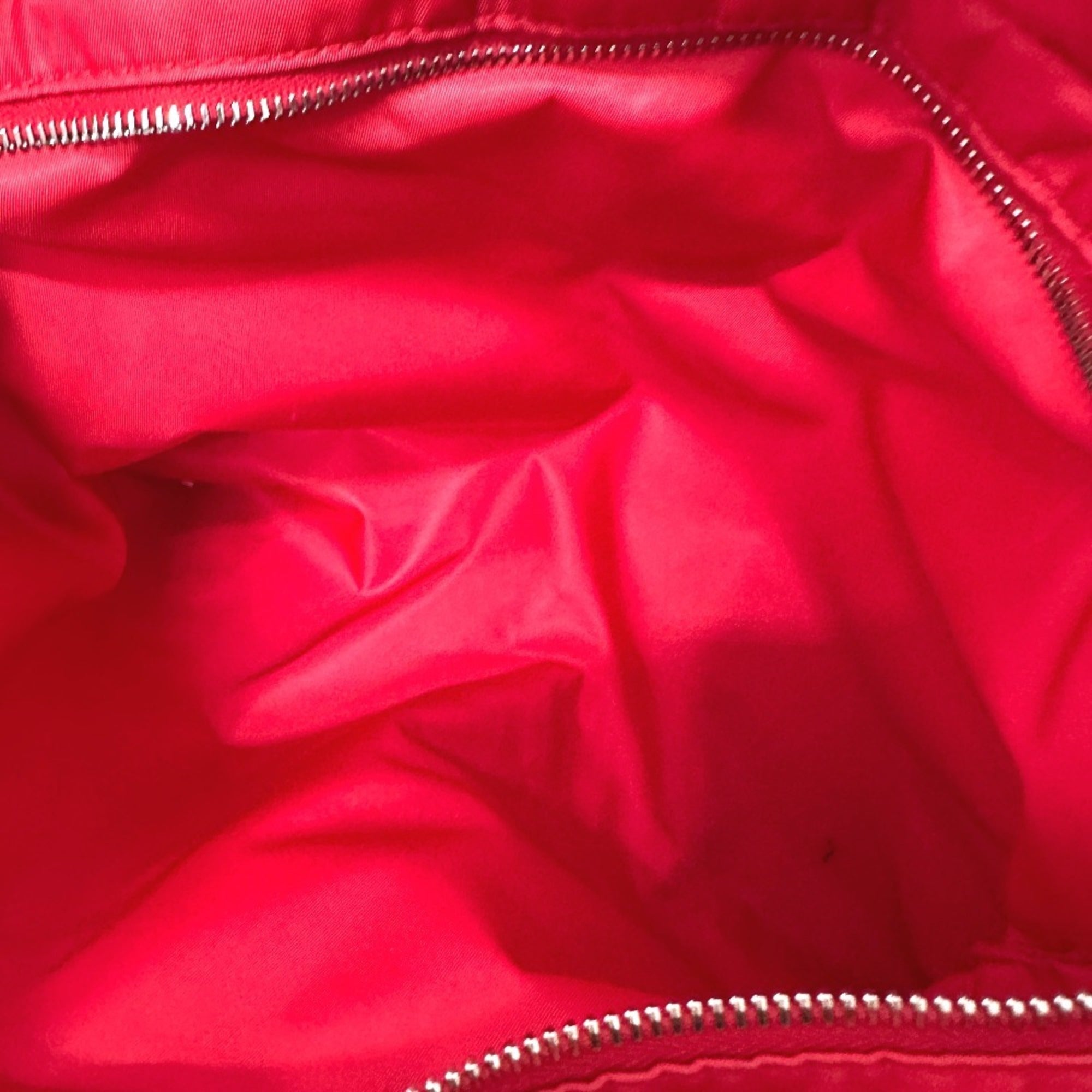 Prada Red Color Nylon Tote Bag (Pre-Owned)