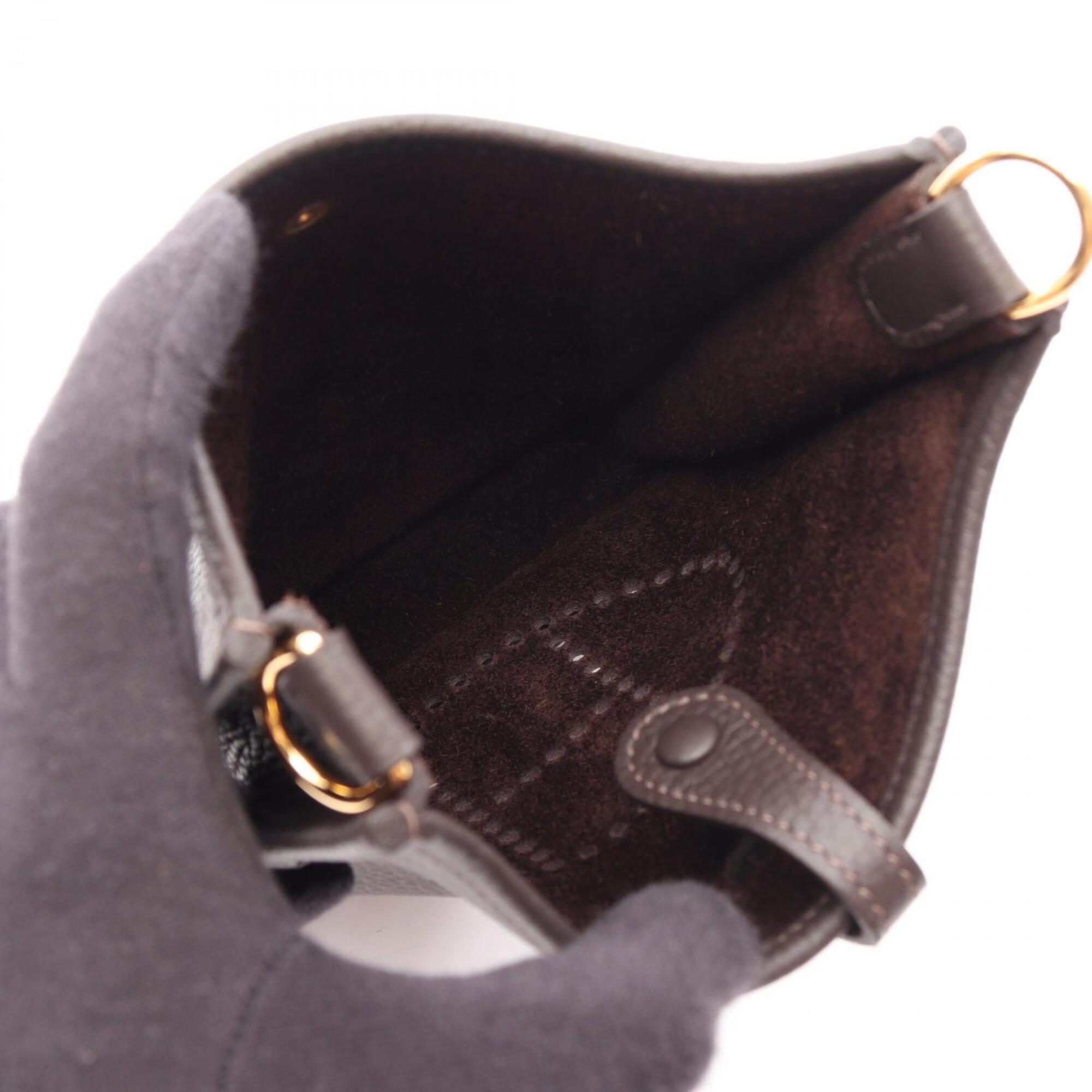 Hermes Brown Taurillon Clemence Leather Handbag Shoulder Bag (Pre-Owned)