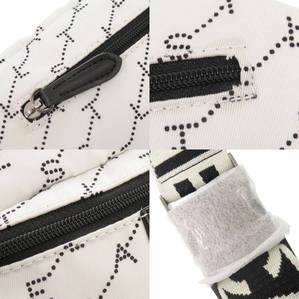 Stella Mccartney Black White Nylon Fanny Pack Sling Bag (Pre-Owned)