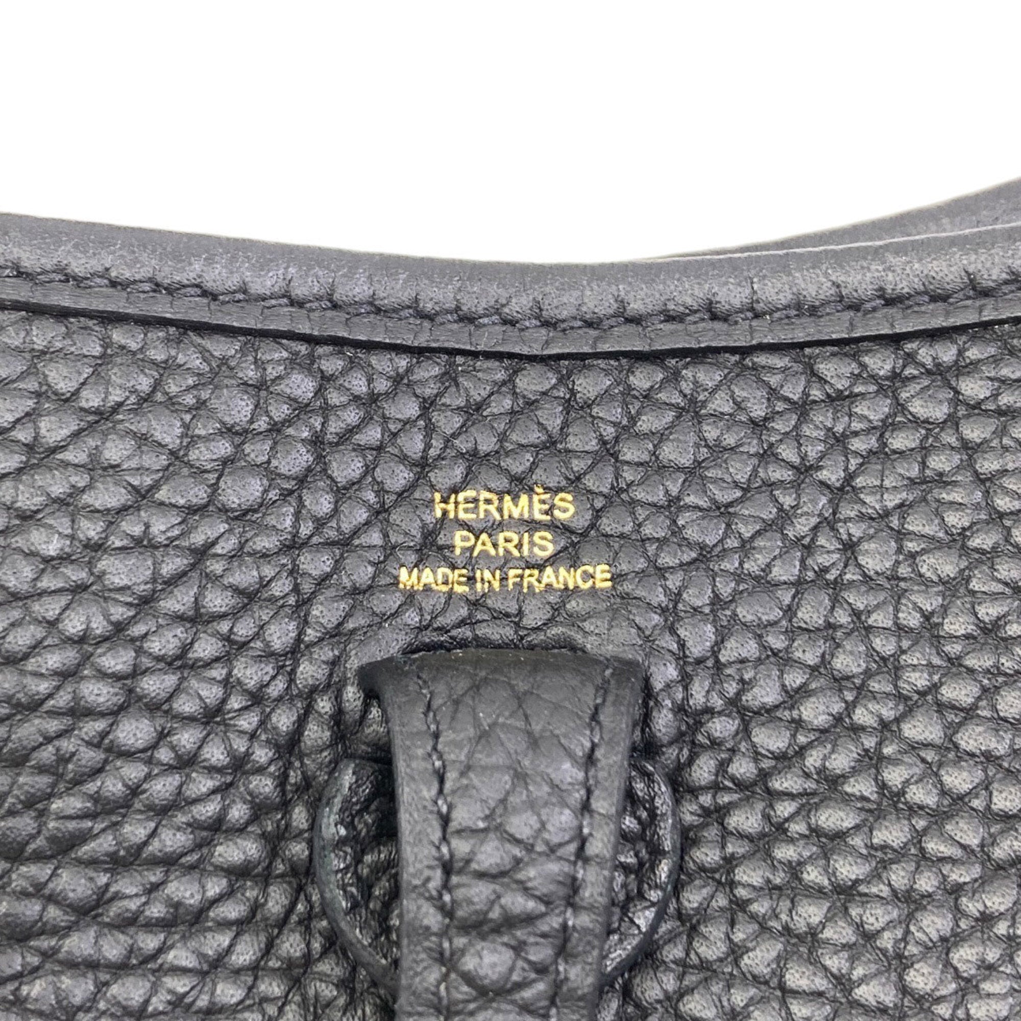 Hermes Black Taurillon Clemence Leather Shoulder Bag (Pre-Owned)