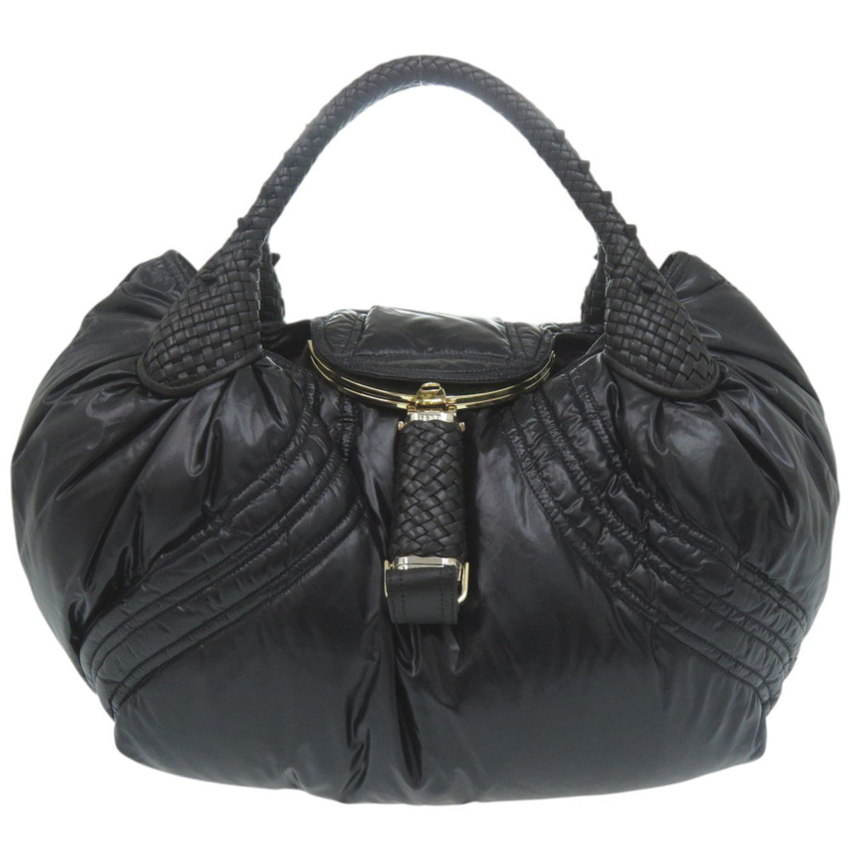 Fendi Black Nylon Leather Handbag (Pre-Owned)