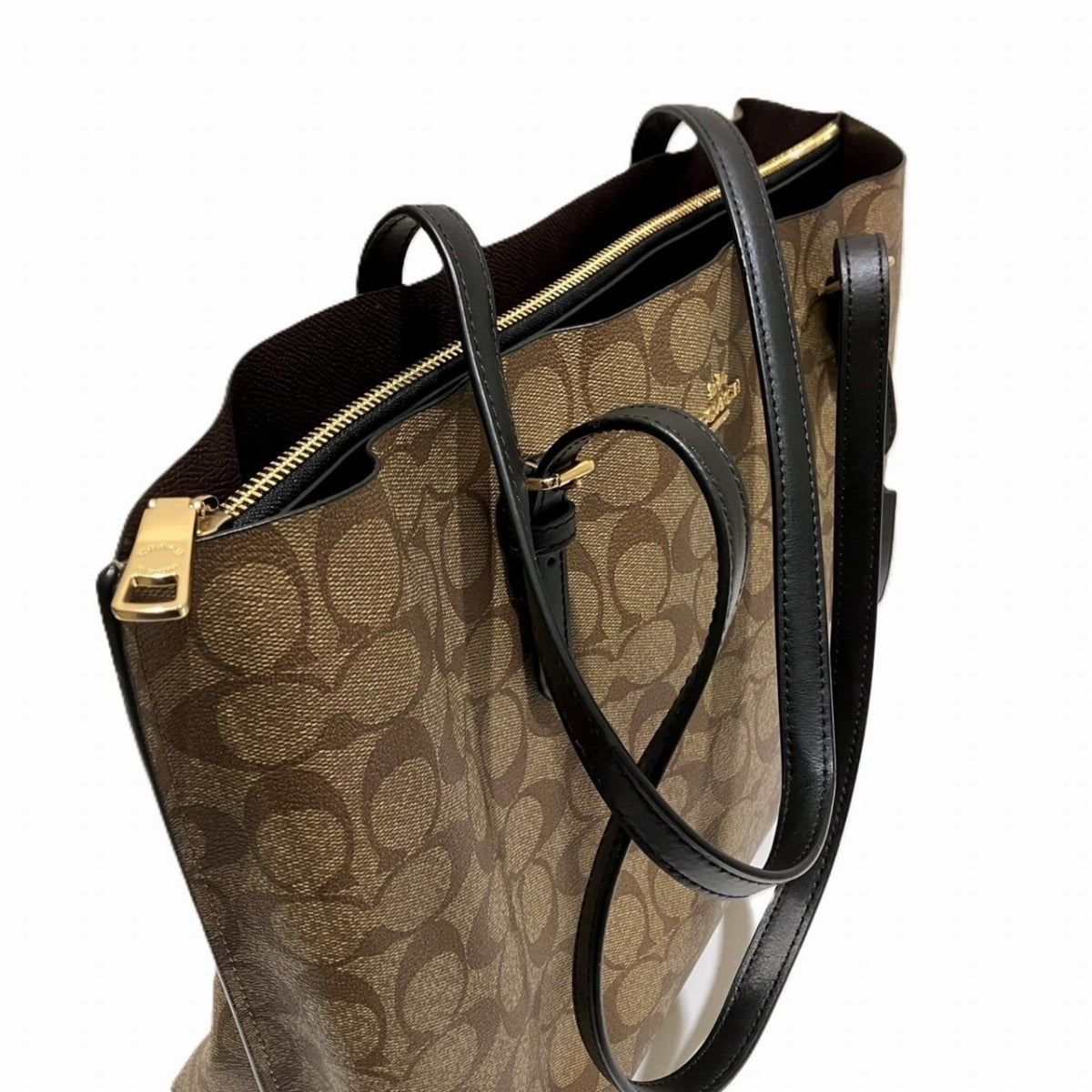 Coach Brown Signature Line Tote Bag (Pre-Owned)