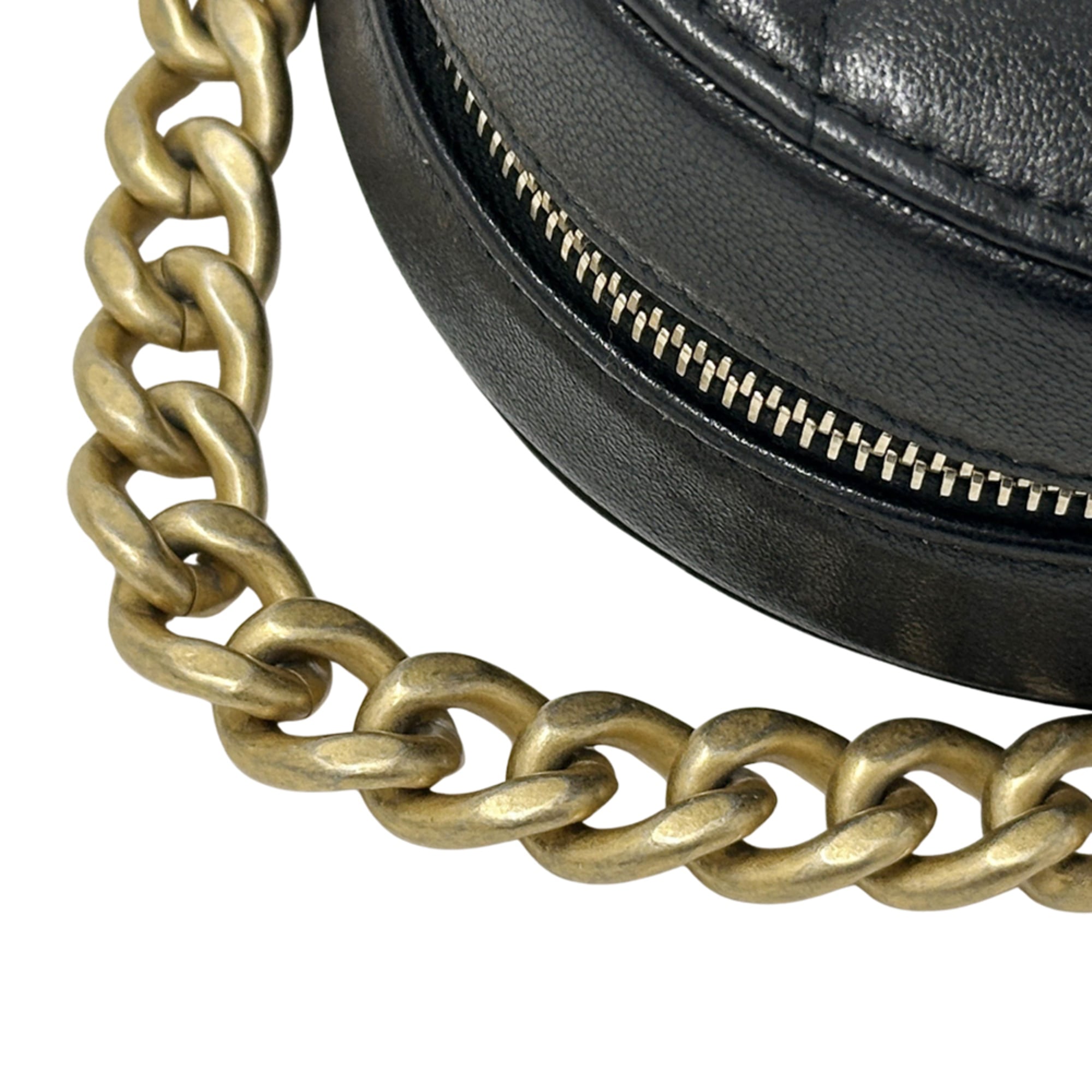 Chanel Black Leather Handbag Shoulder Bag (Pre-Owned)