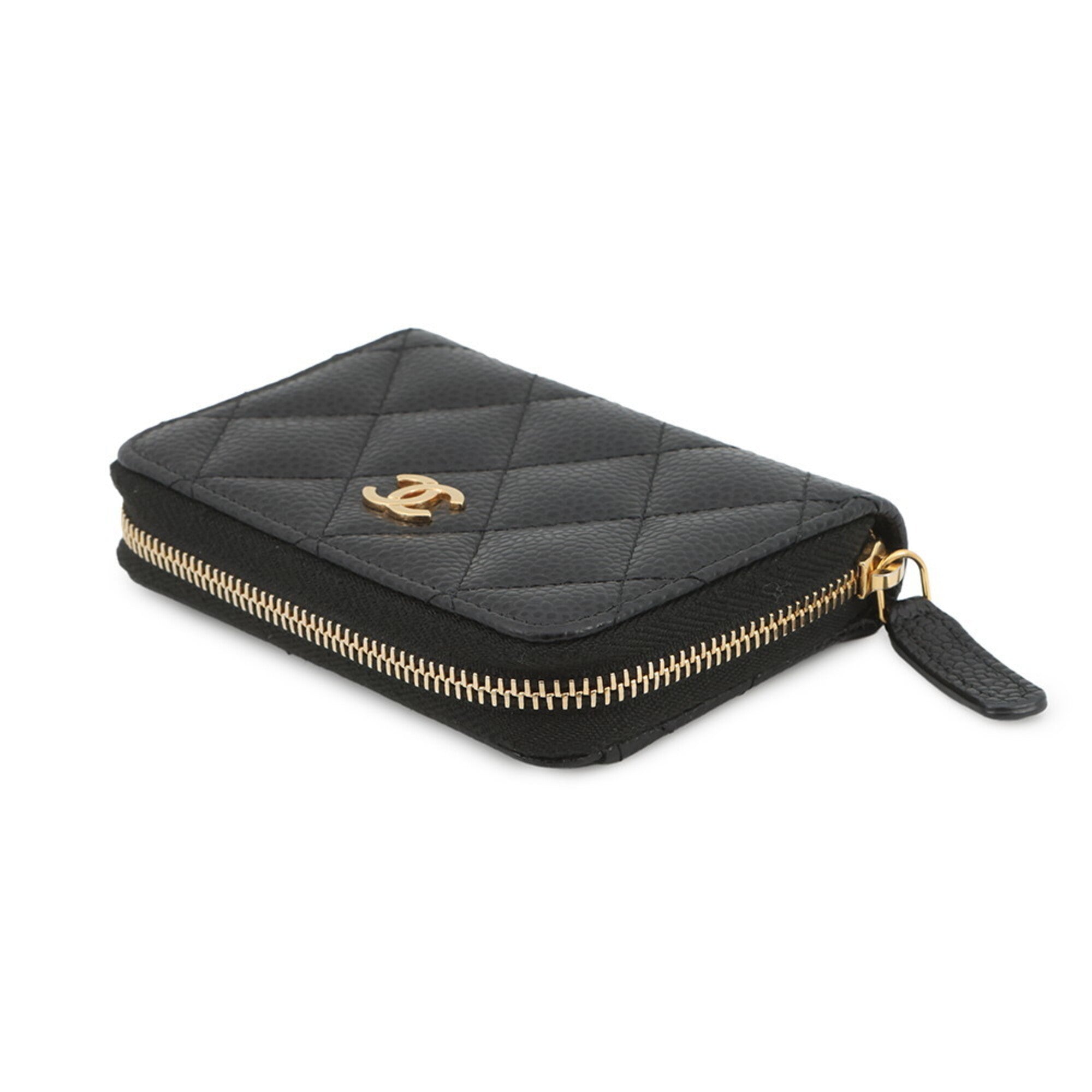 Chanel Black Grained Calfskin Coin Purse/Coin Case (Pre-Owned)