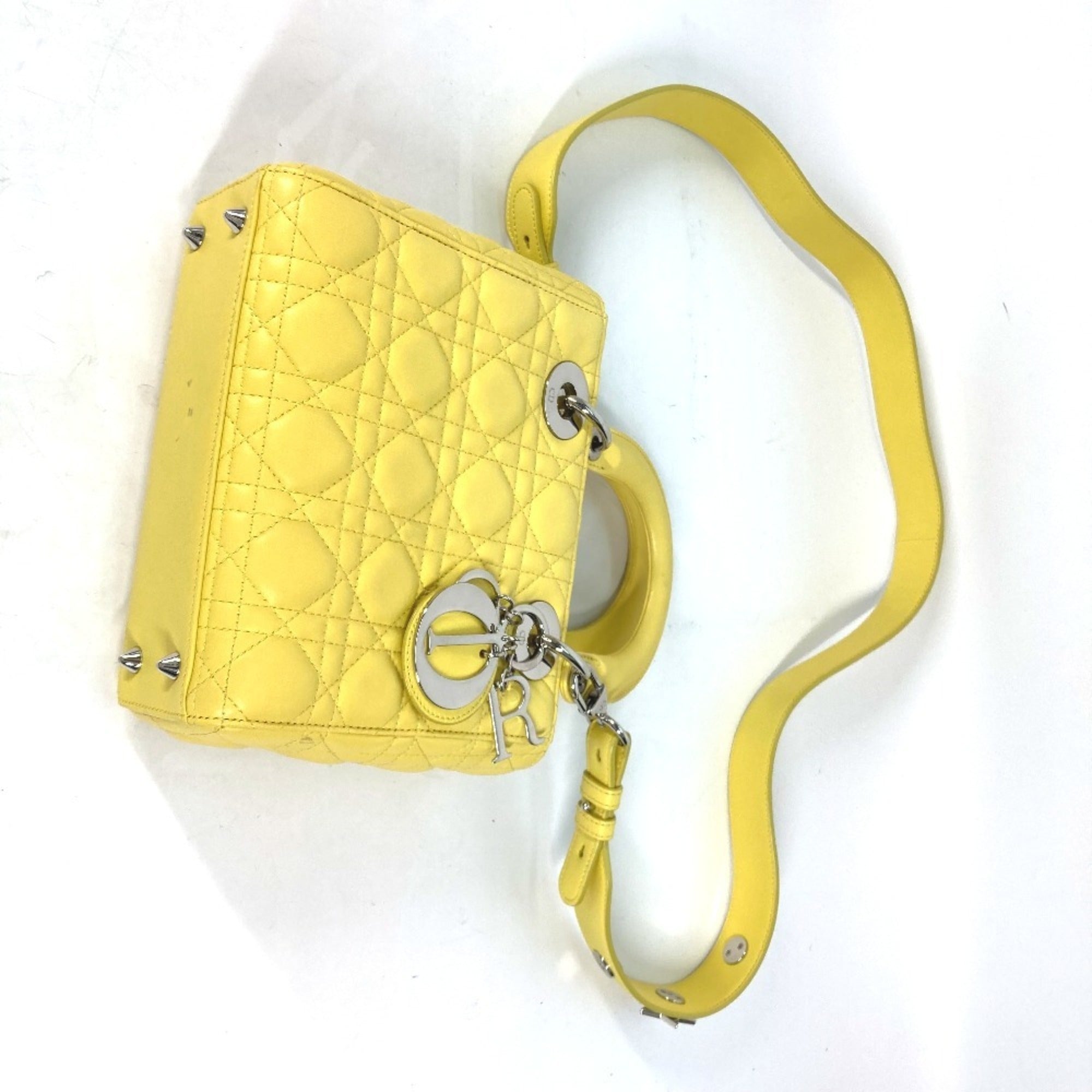 Christian Dior Yellow Leather Handbag Shoulder Bag (Pre-Owned)
