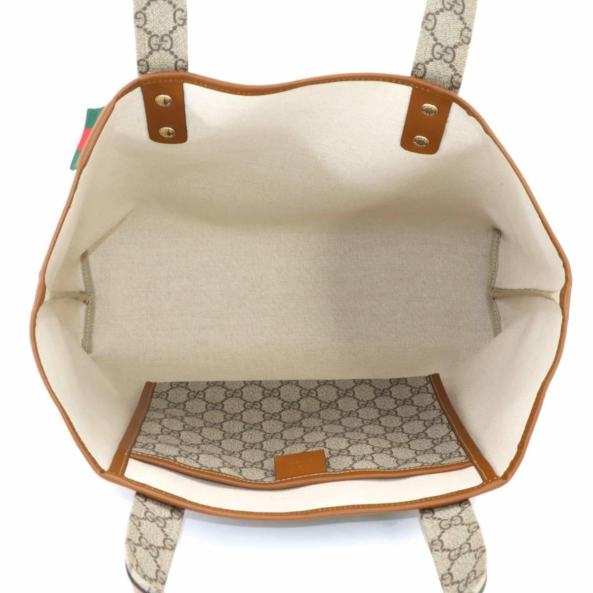 Gucci Beige Brown Gg Supreme Leather Handbag Tote Bag (Pre-Owned)