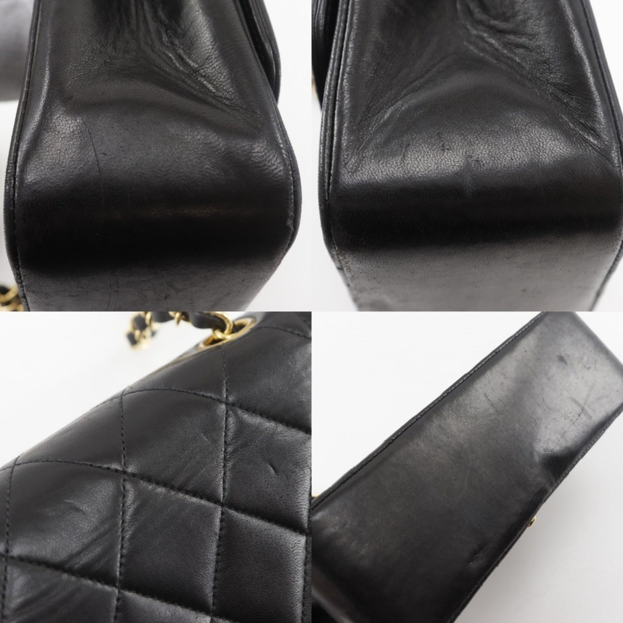 Chanel Matelasse Black Leather Shoulder Bag (Pre-Owned)