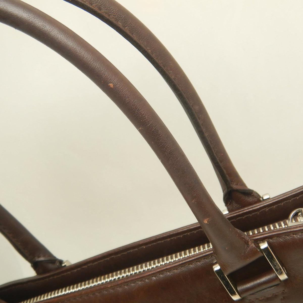 Burberry Beige Brown Canvas Leather Handbag (Pre-Owned)