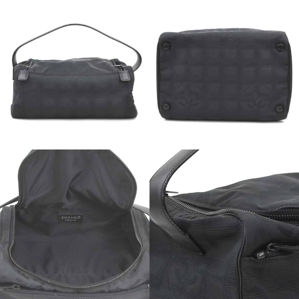 Chanel Black Nylon Jacquard Handbag Vanity Bag (Pre-Owned)