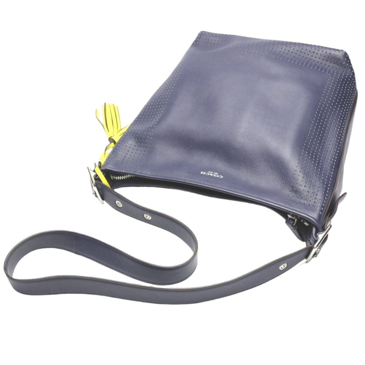 Coach Navy Leather Shoulder Bag (Pre-Owned)
