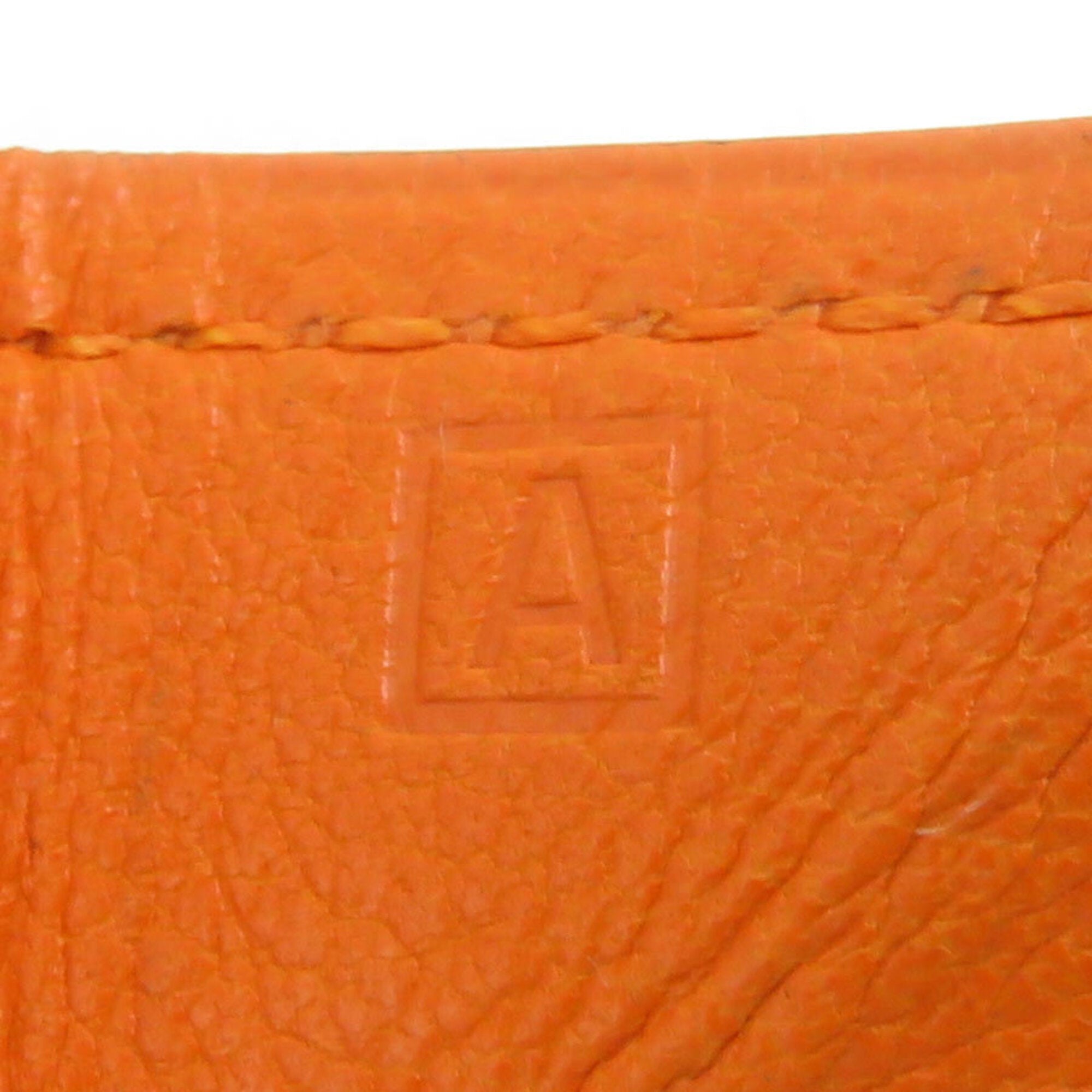 Hermes Orange Leather Coin Purse/Coin Case (Pre-Owned)