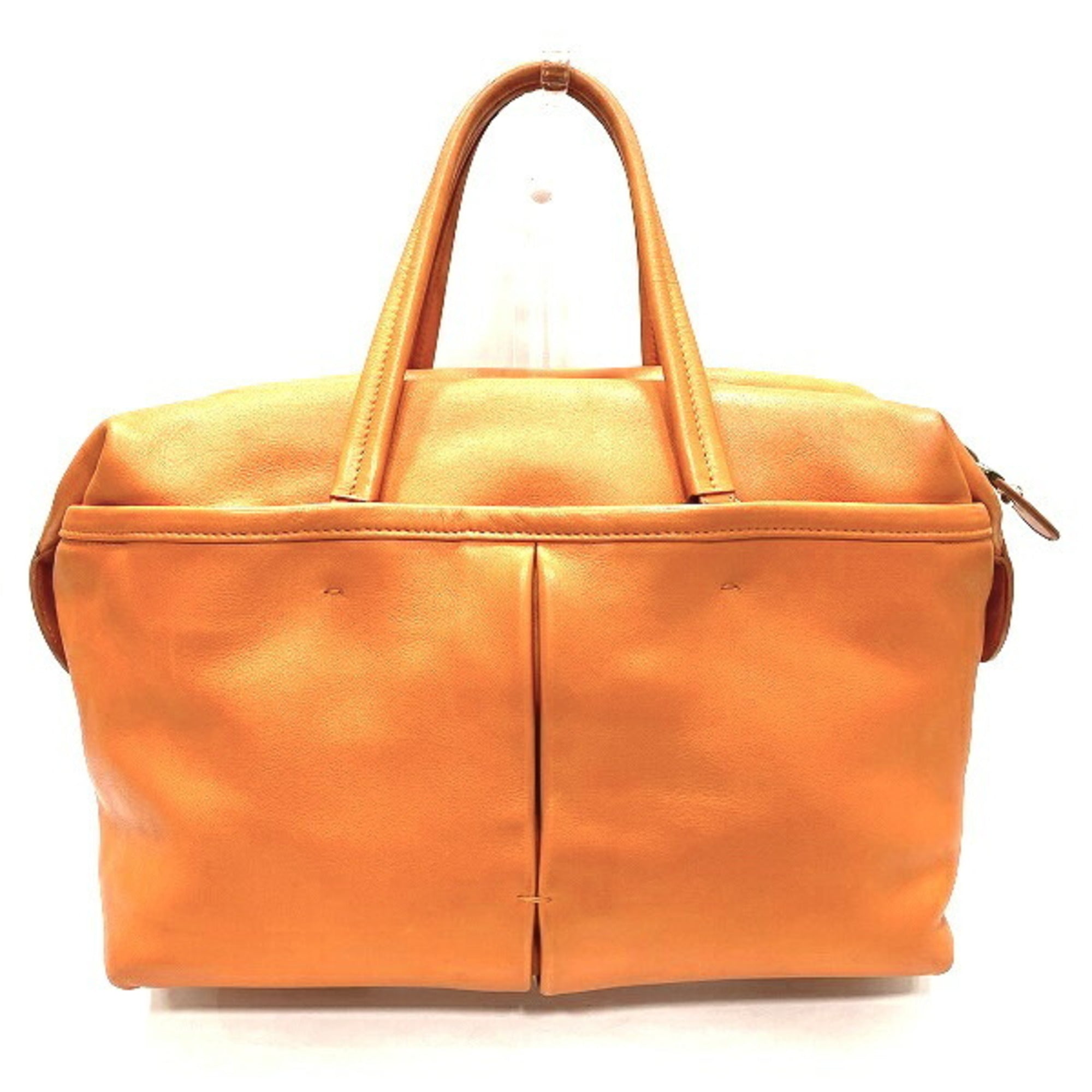 Salvatore Ferragamo Orange Leather Handbag (Pre-Owned)