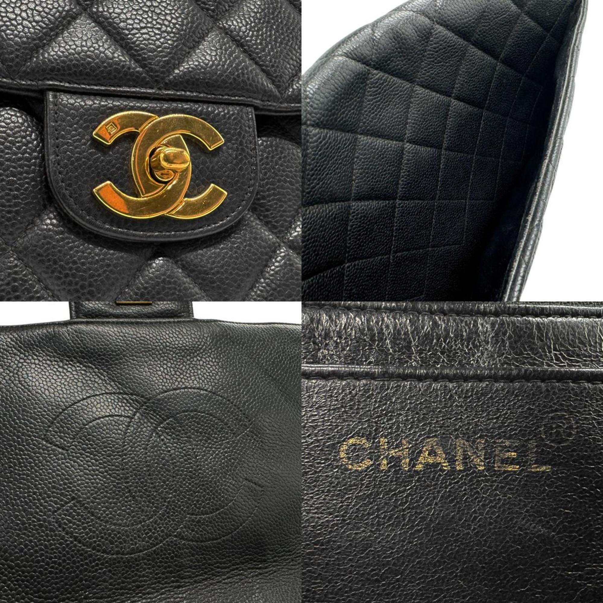 Chanel Black Caviar Leather Shoulder Bag (Pre-Owned)