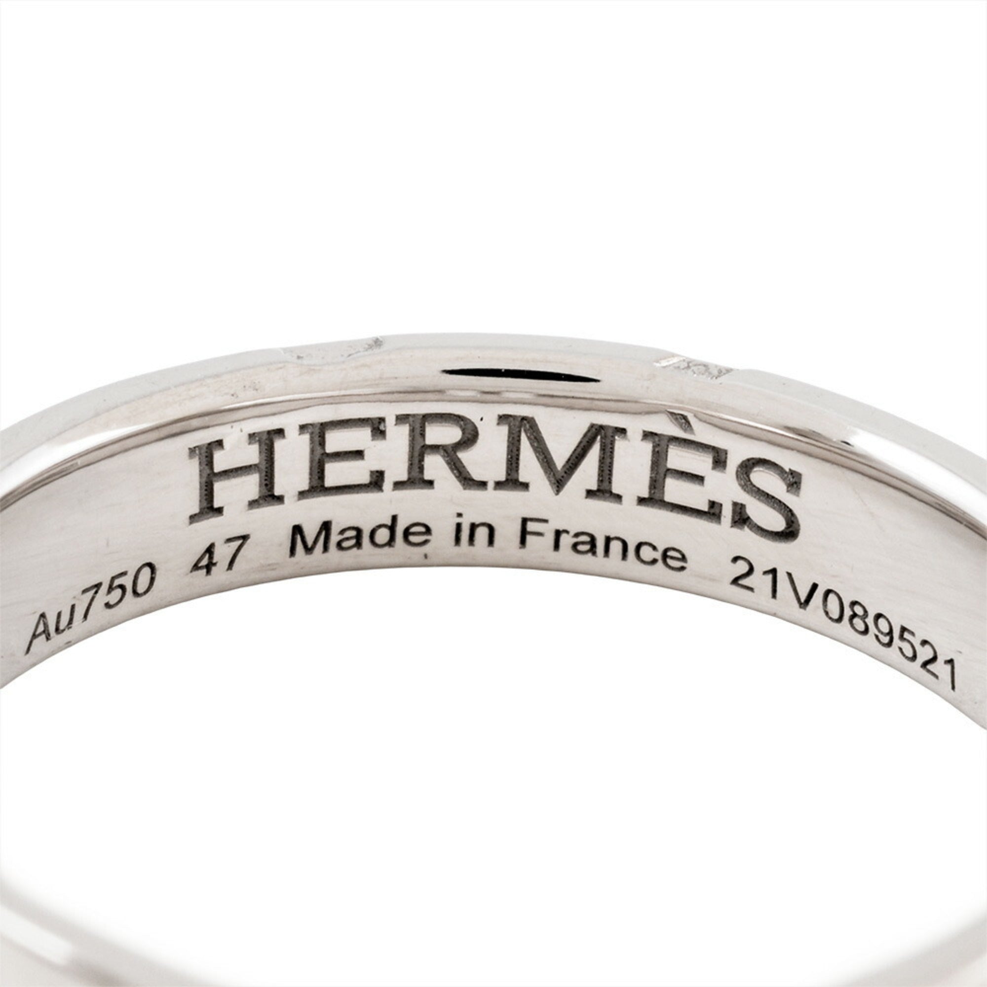 Hermes White Gold (18K) Band Ring (Pre-Owned)