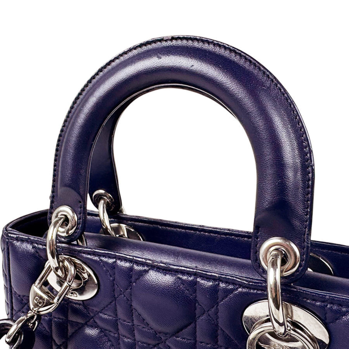 Christian Dior Navy Leather Handbag Shoulder Bag (Pre-Owned)