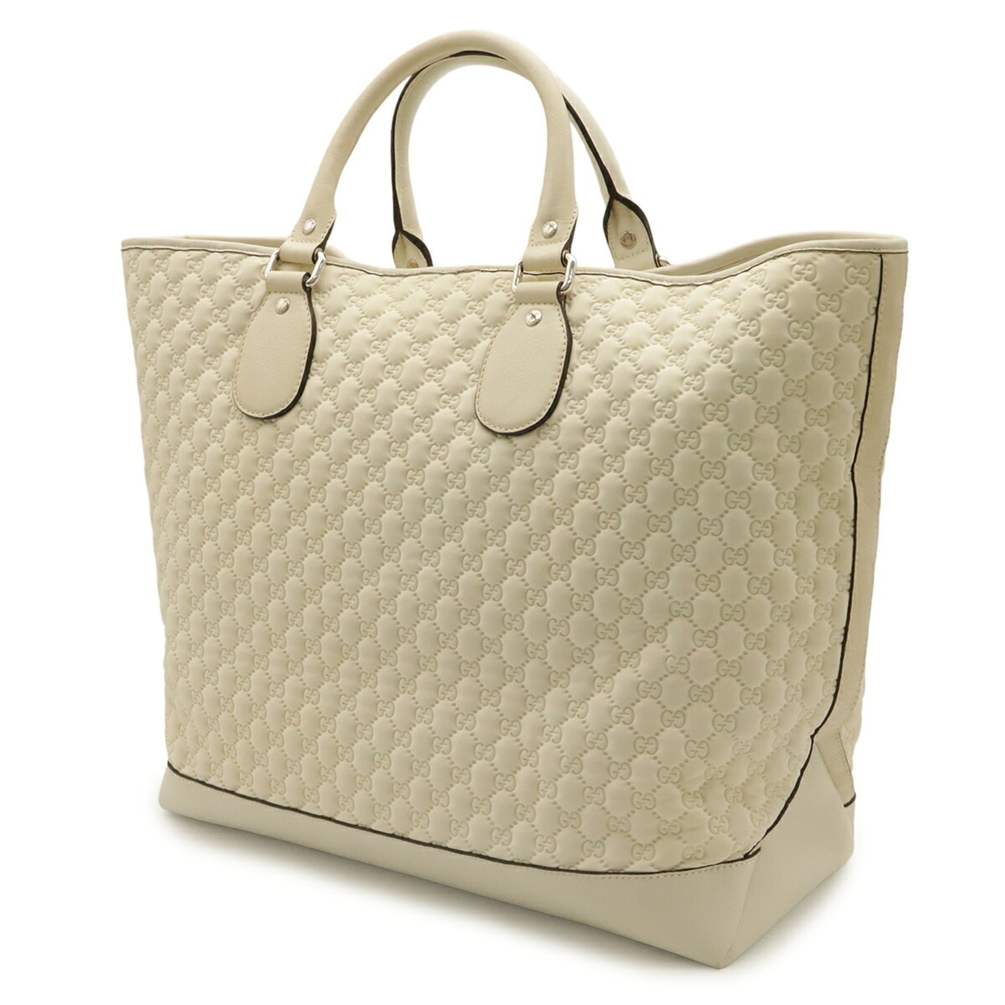 Gucci Cream Ivory Fabric Boston Bag Tote Bag (Pre-Owned)