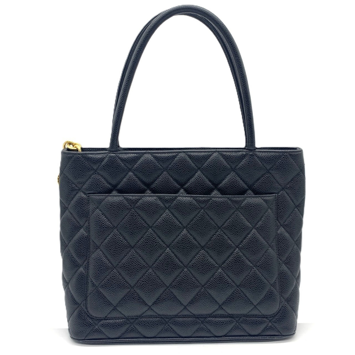 Chanel Black Grained Calfskin Tote Bag (Pre-Owned)