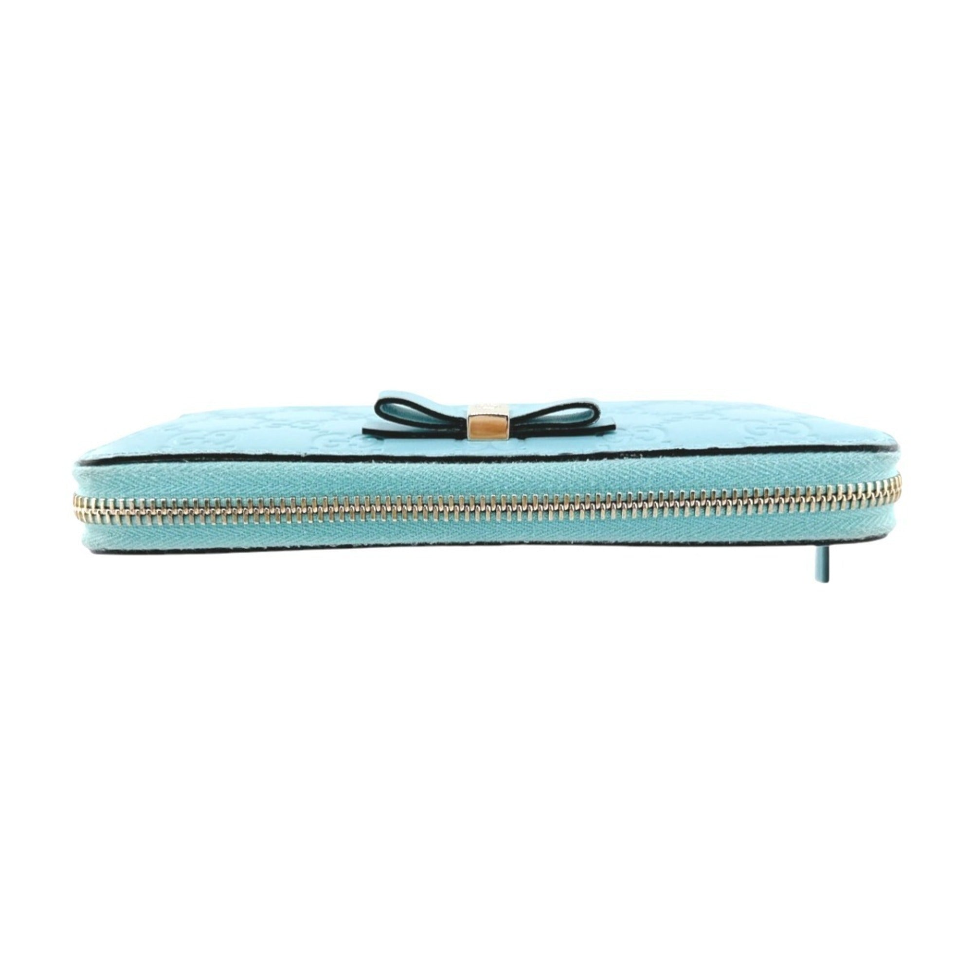 Gucci Blue Light Blue Leather Long Wallet (Bi-Fold) (Pre-Owned)