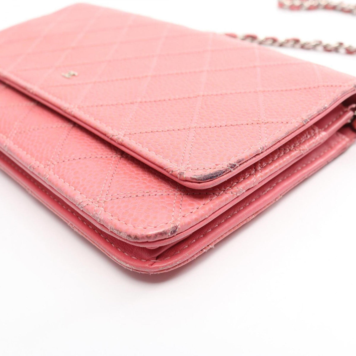 Chanel Pink Grained Calfskin Handbag Shoulder Bag (Pre-Owned)