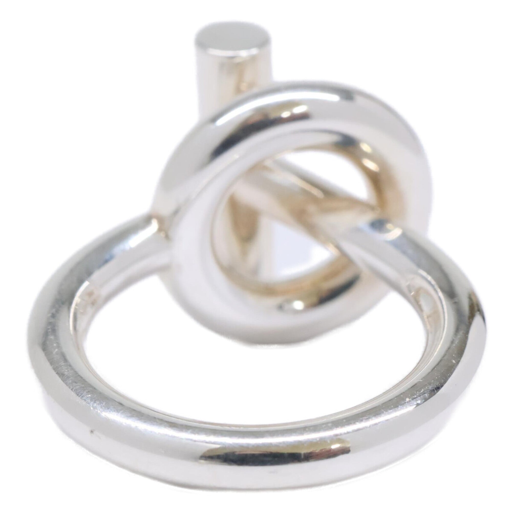 Hermes Silver Silver 925 Band Ring (Pre-Owned)